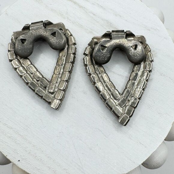 Vintage Sparkling Rhinestone Shoe Clips Large Teardrop Shape - Picture 5 of 11